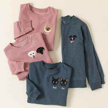 Custom Pet Embroidered Kids Sweatshirt