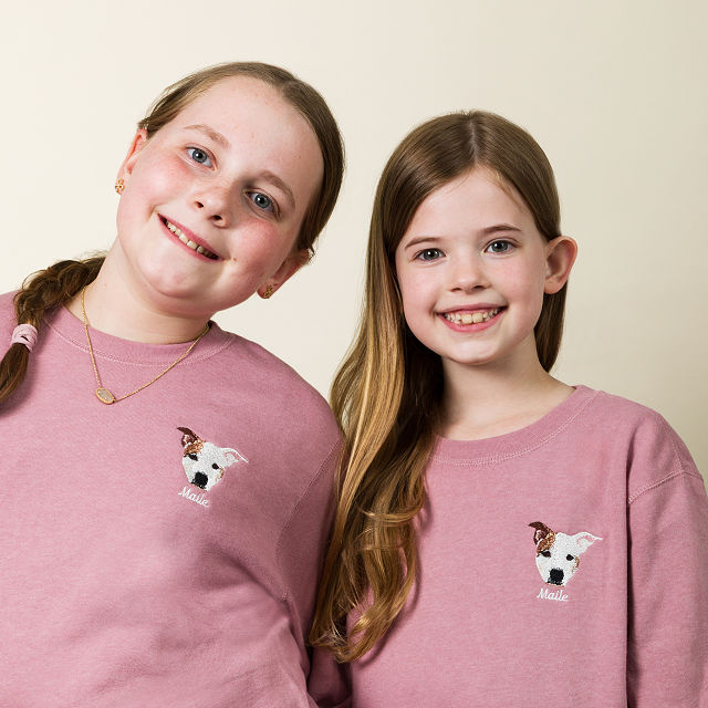 Custom Pet Embroidered Kids Sweatshirt