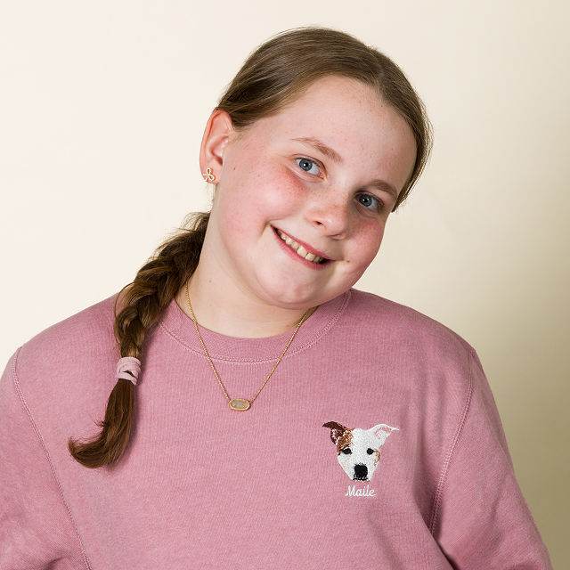 Custom Pet Embroidered Kids Sweatshirt