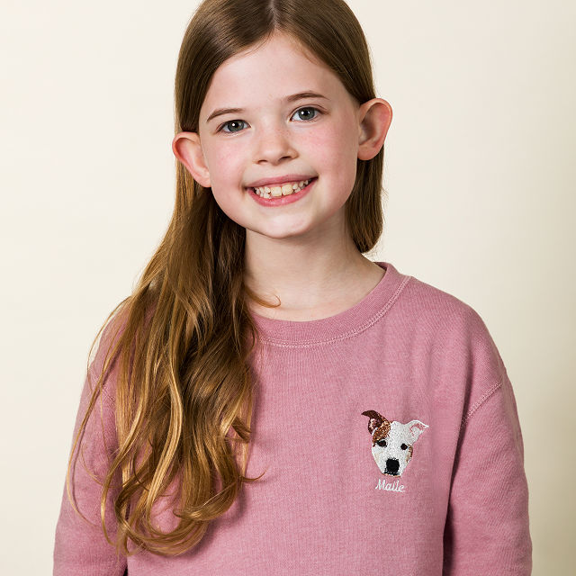 Custom Pet Embroidered Kids Sweatshirt