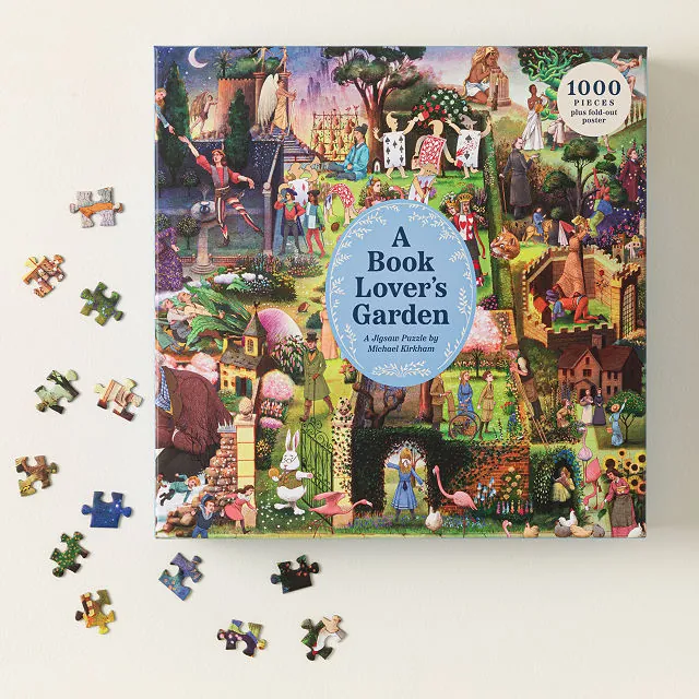 Uncommon Goods | Book Lover's Garden Puzzle | book lover's puzzle