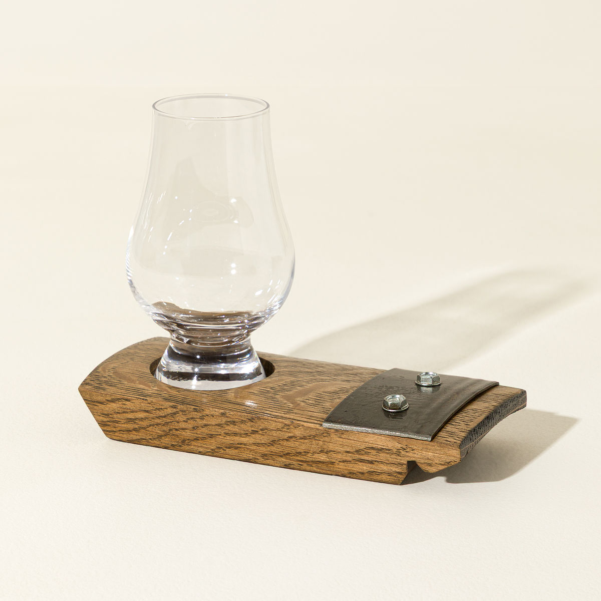 Whiskey Barrel Coaster & Glass - Non-Personalized