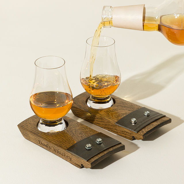 Whiskey Barrel Coaster & Glass Set