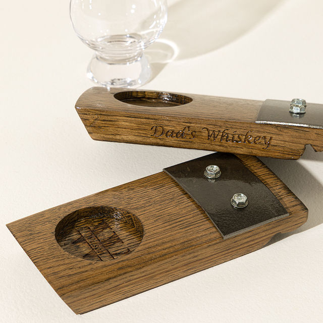 Whiskey Barrel Coaster & Glass Set