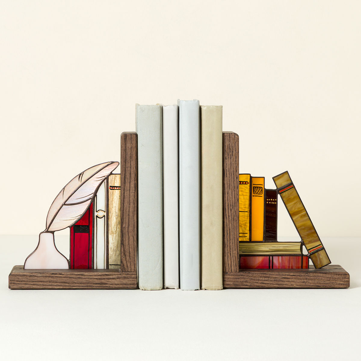 Stained Glass Library Bookends
