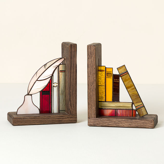 Stained Glass Library Bookends
