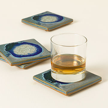 Shades of Blue Ceramic Coasters - Set of 4