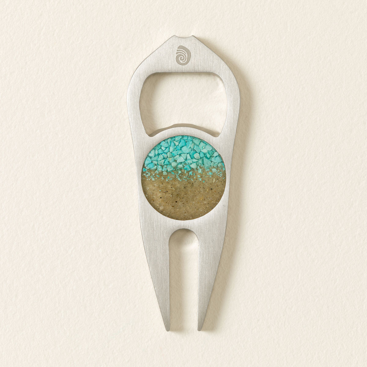 Custom Golf Course Sand Multi-Tool - Sand with Turquoise Gradient