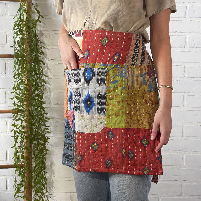 Repurposed Sari Skirt Apron