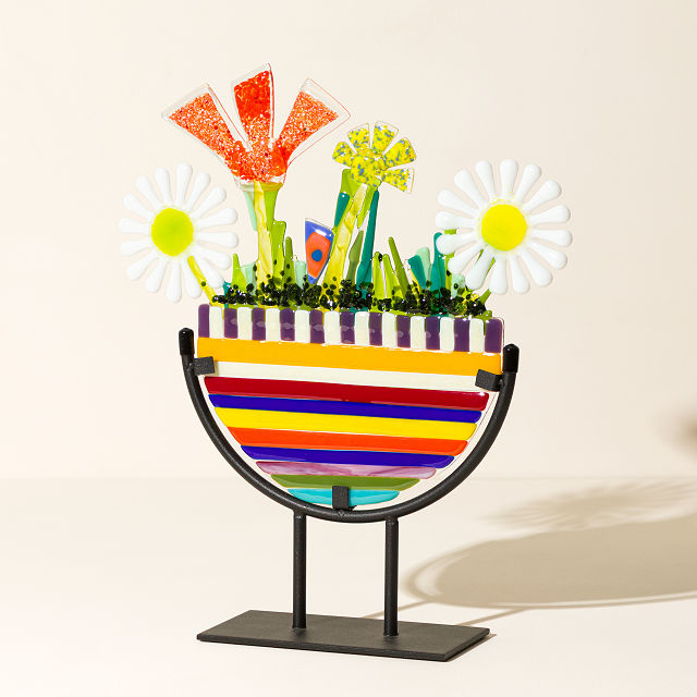 Happy Blooms Glass Sculpture