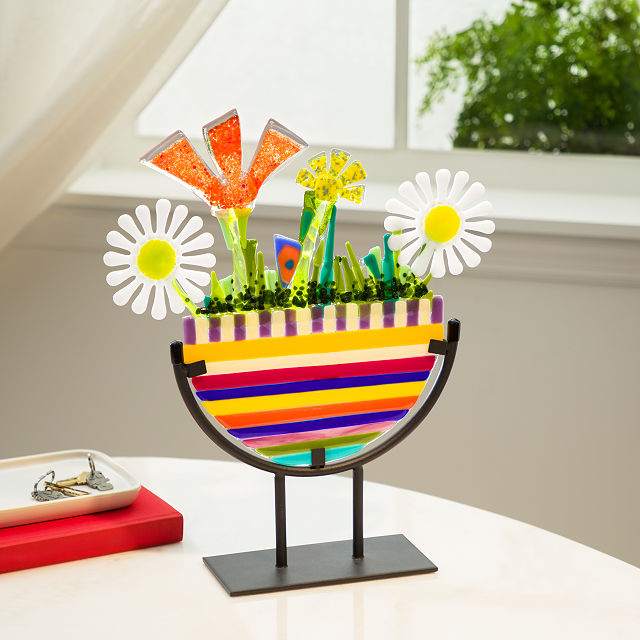 Happy Blooms Glass Sculpture