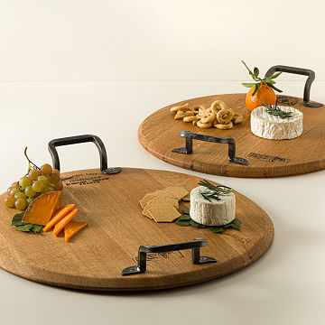French Oak Wine Barrel Serving Platter