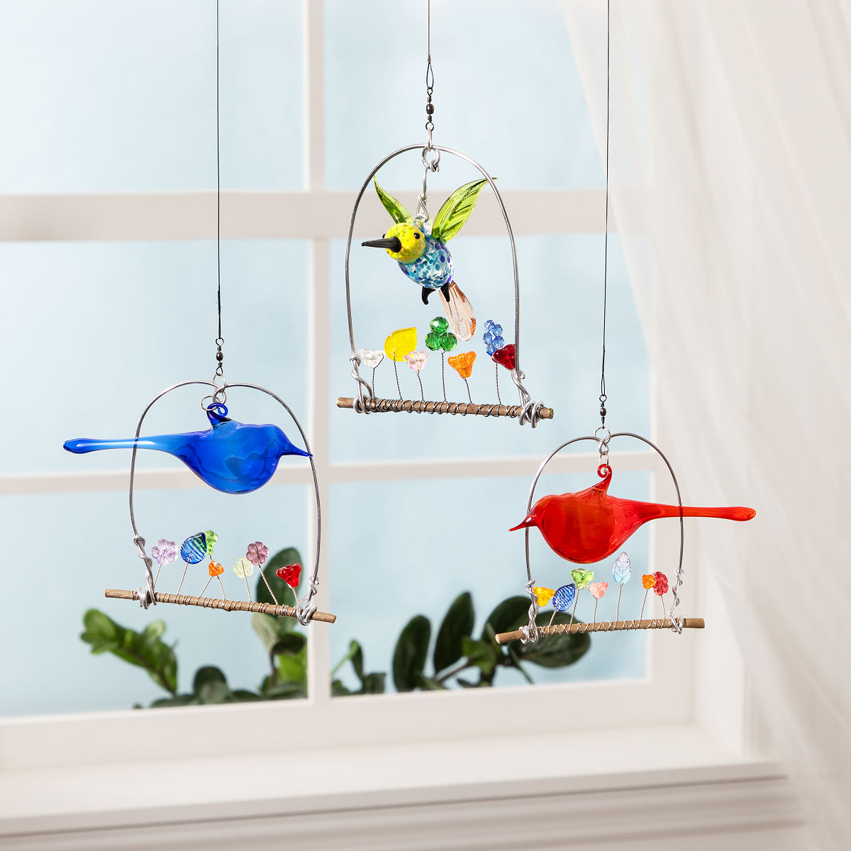 Handmade Glass Bird Suncatcher
