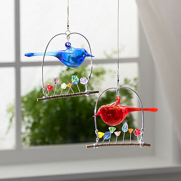 Handblown Glass Bird Suncatcher