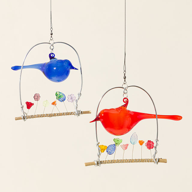 Handblown Glass Bird Suncatcher