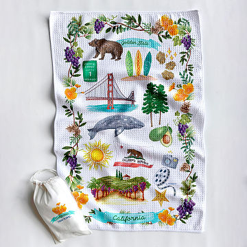 State Icons Dish Towel