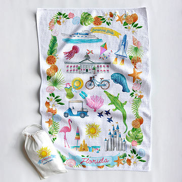 State Icons Dish Towel