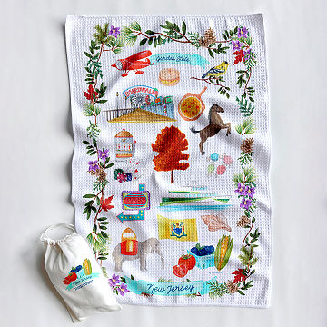 State Icons Dish Towel