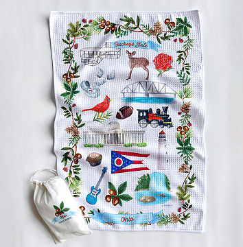 State Icons Dish Towel
