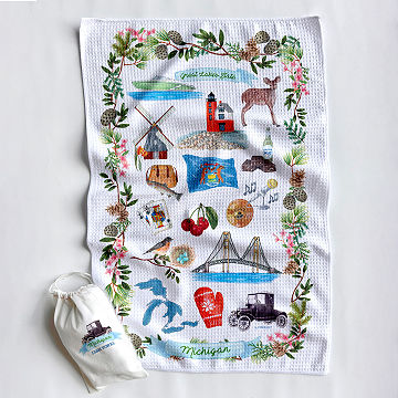 State Icons Dish Towel