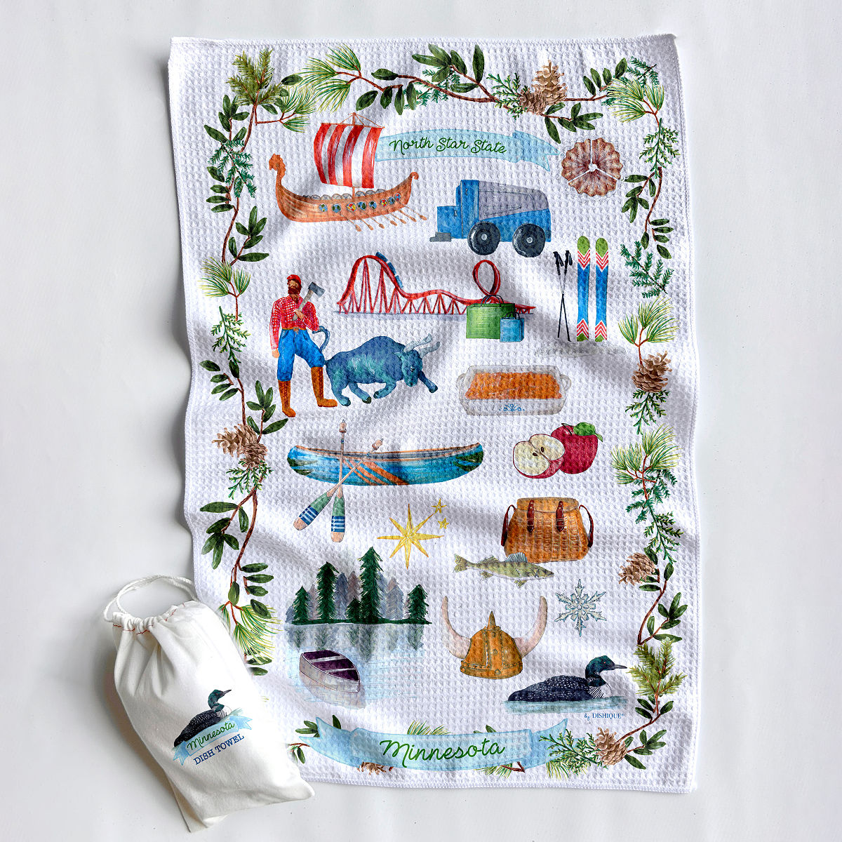 State Icons Dish Towel - Minnesota
