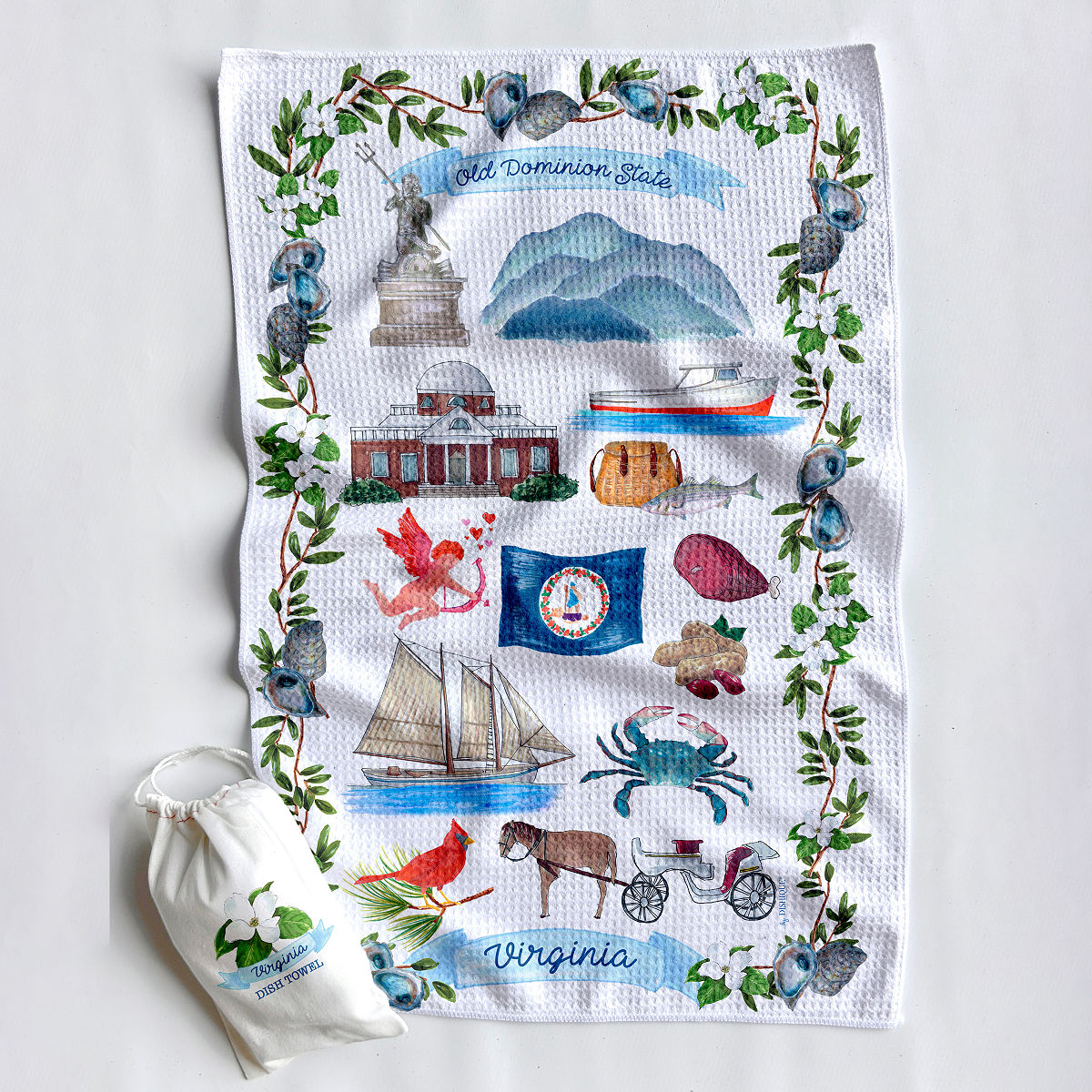 State Icons Dish Towel - Virginia