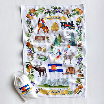 State Icons Dish Towel