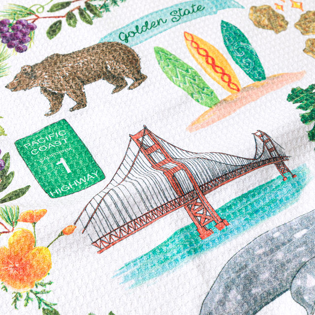 State Icons Dish Towel