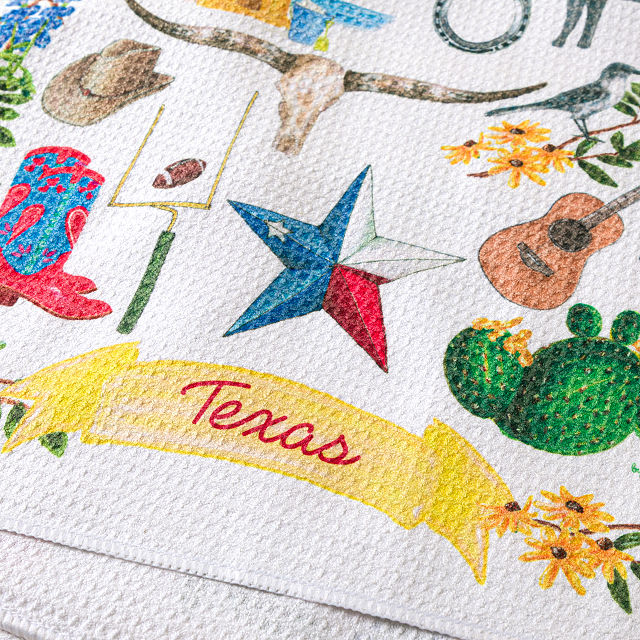 State Icons Dish Towel