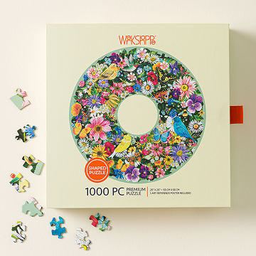 Birds and Blooms 1,000-piece Wreath Puzzle