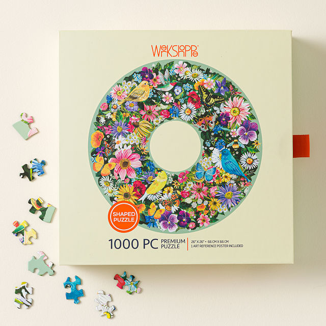 Birds and Blooms 1,000-piece Wreath Puzzle