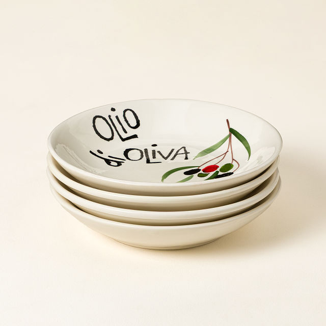 Hand-Painted Italian Pasta Bowls- Set of 4