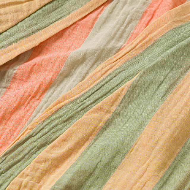 Gauzy Turkish Cotton Striped Robe