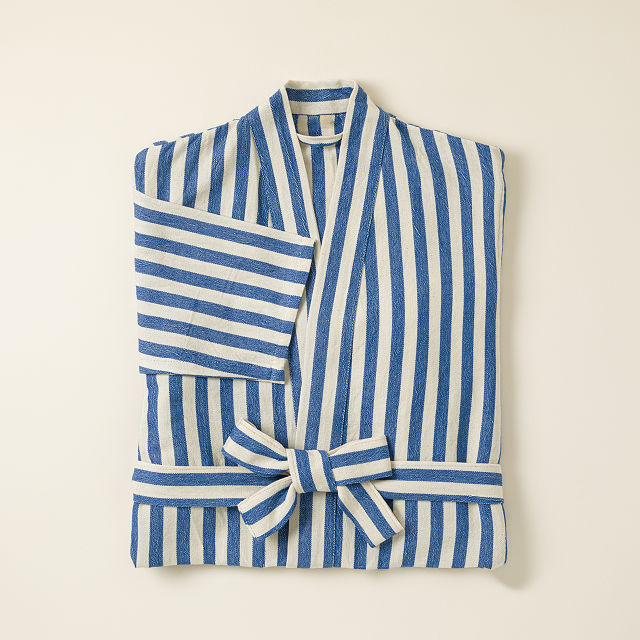 Coastal Stripe Turkish Cotton Robe