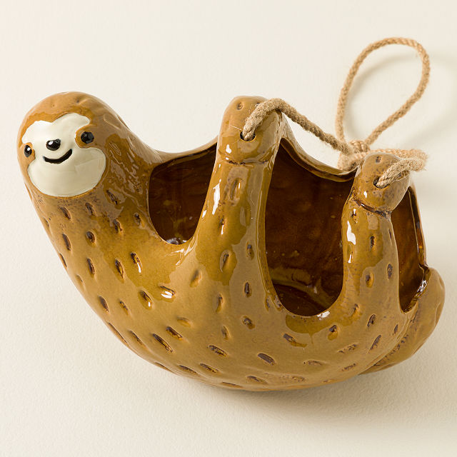 Serene Sloth Hanging Planter