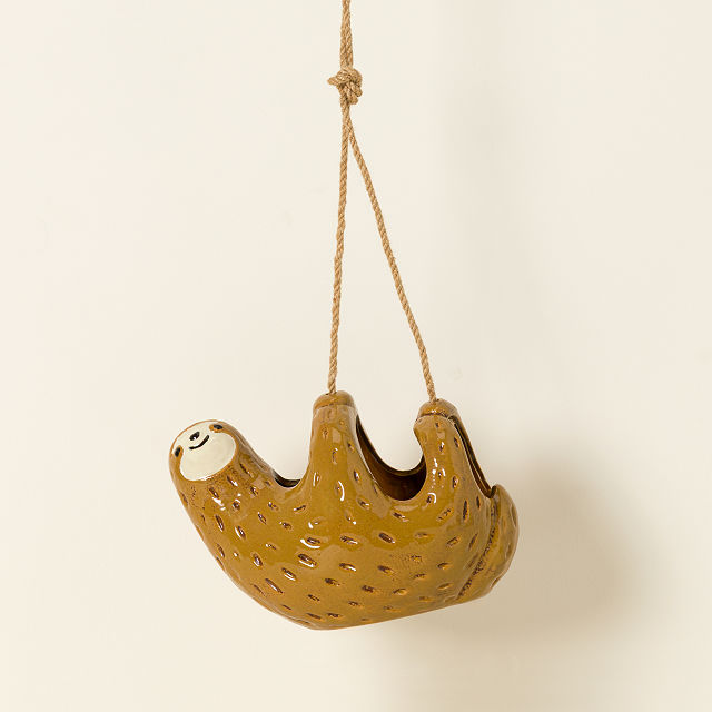 Serene Sloth Hanging Planter