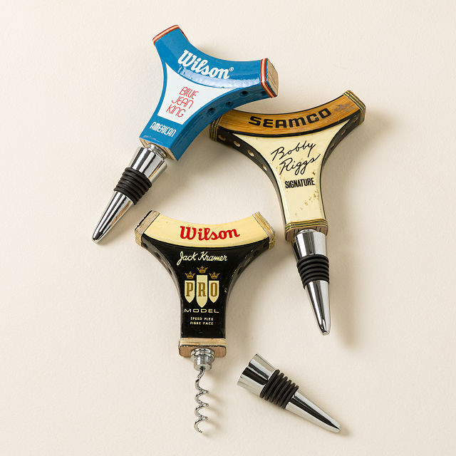 Reclaimed Tennis Racquet Wine Tool
