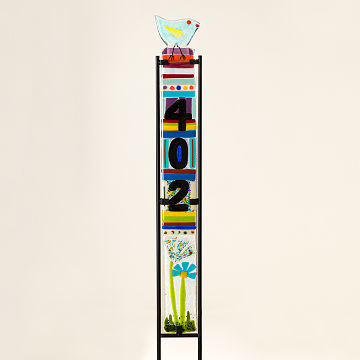 Playful Perch Custom Glass Address Sign