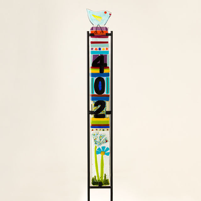 Playful Perch Custom Glass Address Sign