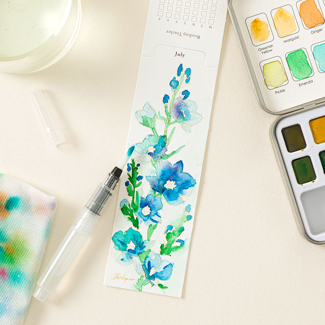 12 Months of Reading Watercolor Bookmark Kit
