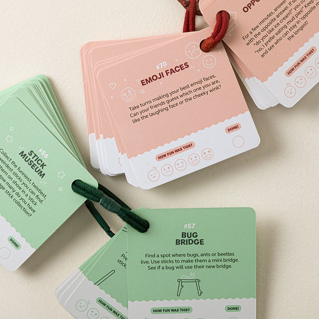 100 Fun Things to Do Clip On Idea Cards
