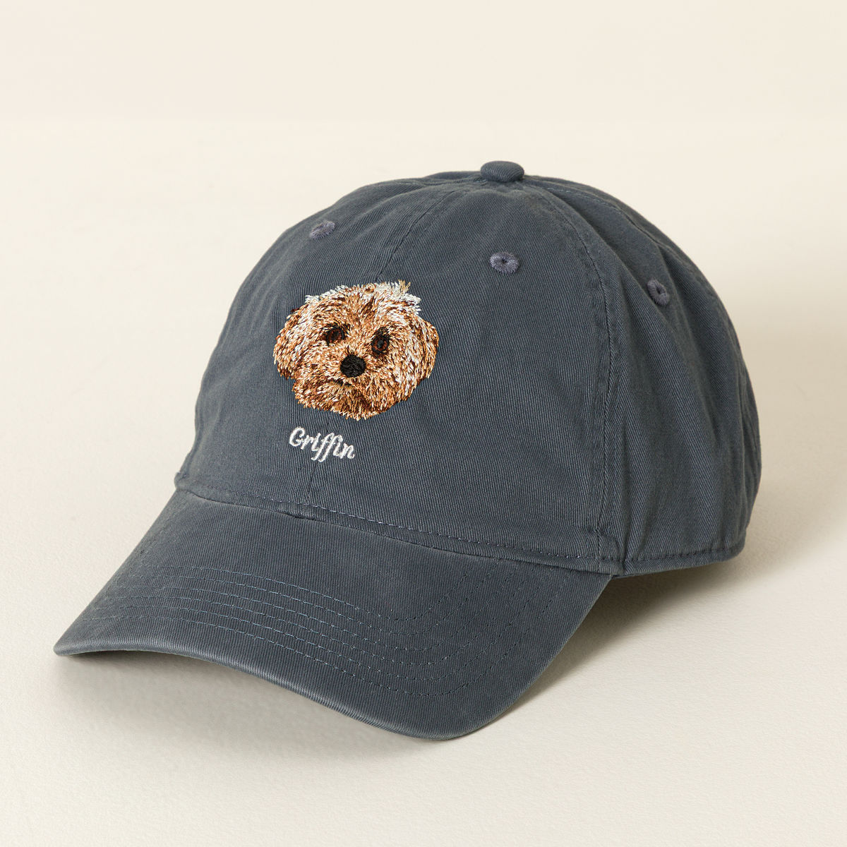 Custom Pet Embroidered Hat - Slate Blue Hat with Name