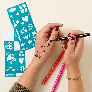 Washable Tattoo Pen & Stencil Kit