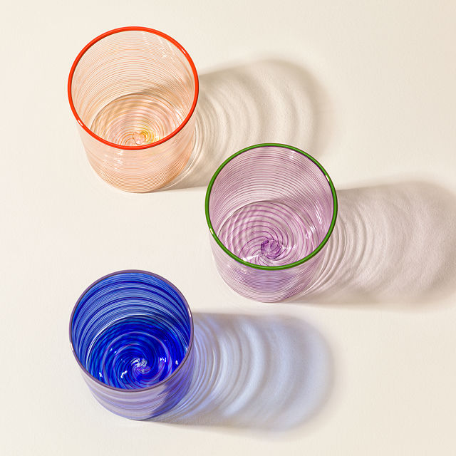 Handblown Glass Spiral Twist Cup