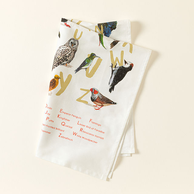 Alphabet in Birds Tea Towel