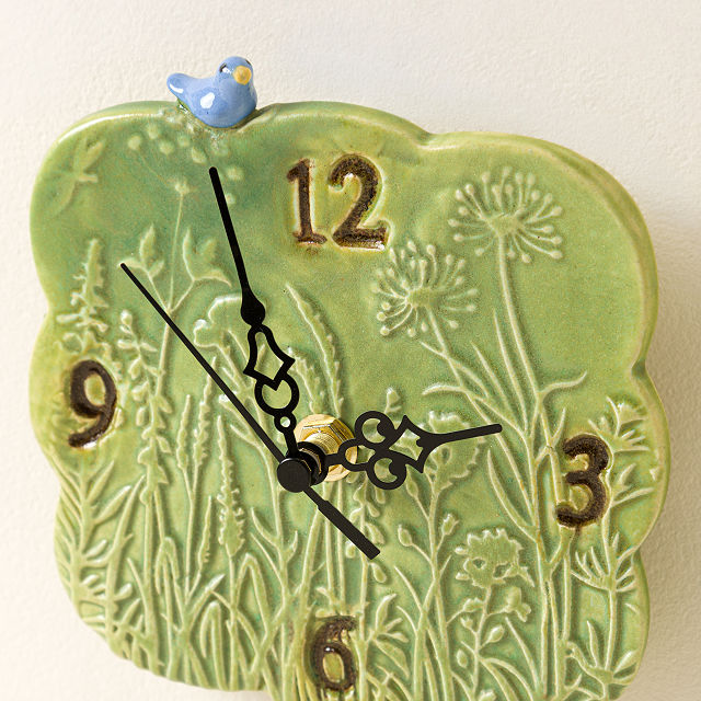 Ceramic Floral Wall Clock