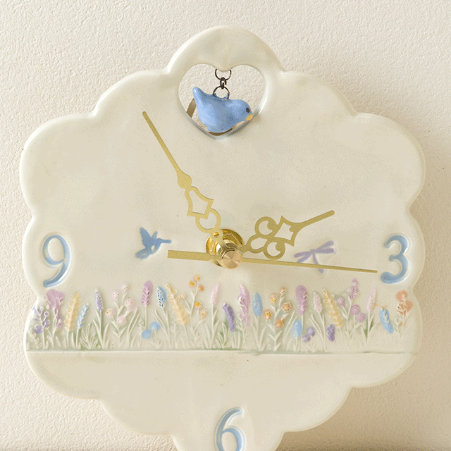 Ceramic Floral Wall Clock