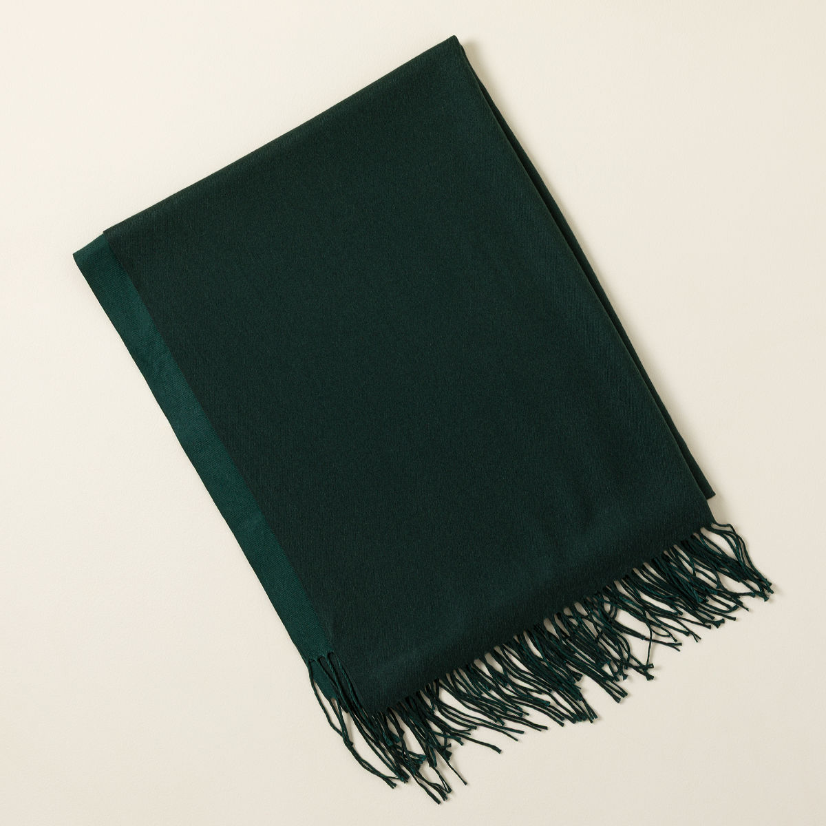 Duo-Tone Reversible Woven Cashmere Blend Shawl - Dark Teal