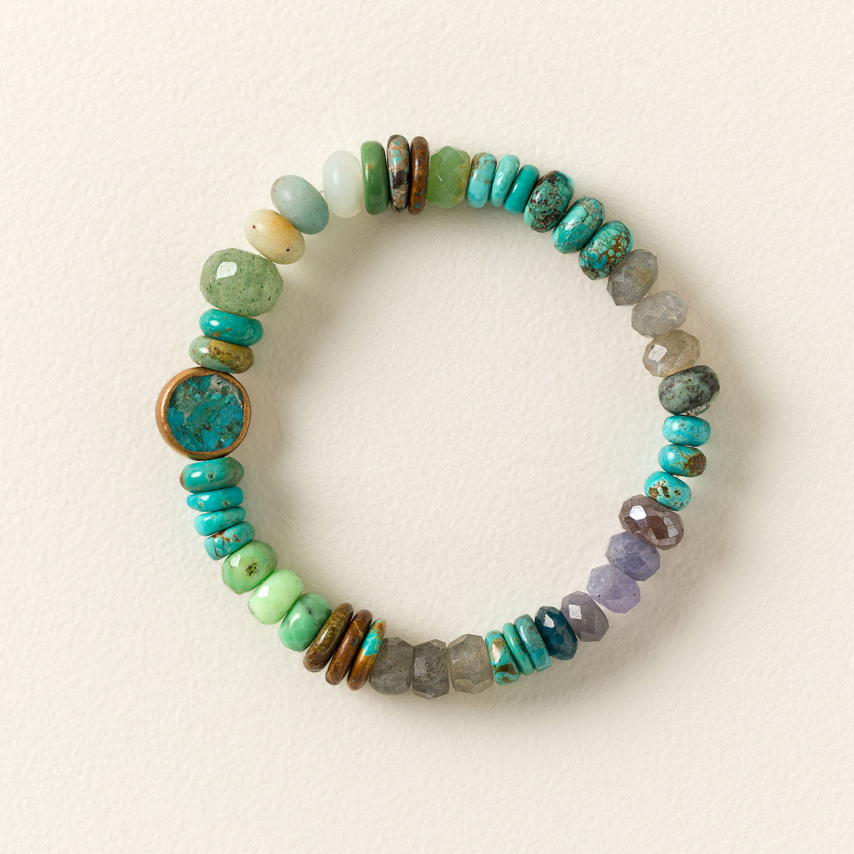Aurora Sky Gemstone Bead Bracelet - Ocean