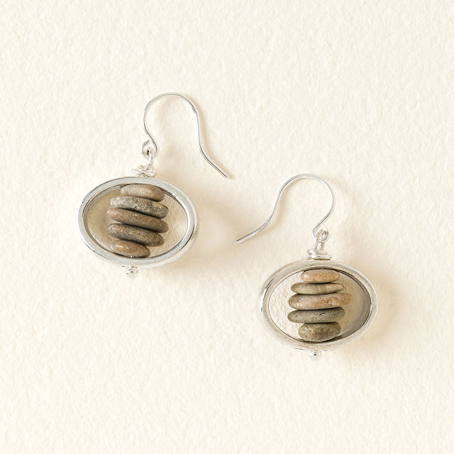 River Stone Balance Earrings